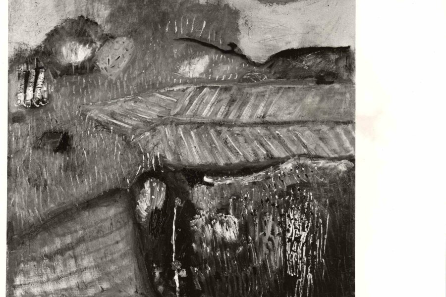 Karel Valter, Pohnání, olej, 1981, foto: Rudolf Adamec (neuvedeno v seznamu vystavených děl)